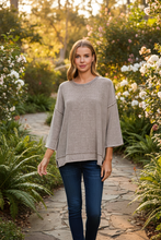 Load image into Gallery viewer, Washed 3/4 Sleeve Boxy Sweater - outdoor full body