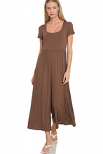 Load image into Gallery viewer, Brown Cap Sleeve Midi Jumpsuit - front