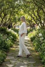 Load image into Gallery viewer, Effortless Vanilla Knit Set - side profile outdoor