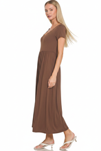 Load image into Gallery viewer, Brown Cap Sleeve Midi Jumpsuit - side