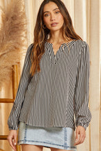Load image into Gallery viewer, Ivory &amp; Black Striped Blouse
