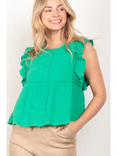 Load image into Gallery viewer, Kelly Green Ruffle Sleeve Blouse
