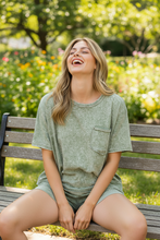 Load image into Gallery viewer, Light Olive Halo Snow Washed Boxy Lounge Set