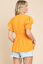 Load image into Gallery viewer, Marigold V-Neck Peplum Blouse