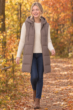 Load image into Gallery viewer, Cozy Days Hooded Long Puffer Vest