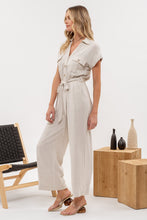 Load image into Gallery viewer, Collared Linen Jumpsuit