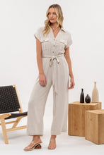 Load image into Gallery viewer, Collared Linen Jumpsuit
