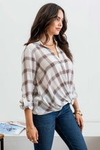 Load image into Gallery viewer, Plaid Wrap Woven Top