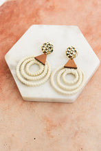 Load image into Gallery viewer, Bohemian Rattan Circle Drop Earrings