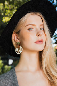 Bohemian Rattan Circle Drop Earrings