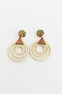 Bohemian Rattan Circle Drop Earrings