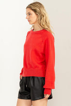 Load image into Gallery viewer, Red Raglan Sleeve Sweater