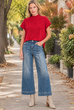 Load image into Gallery viewer, Ruby mock-neck sweater paired with pintuck wide-leg denim outdoors