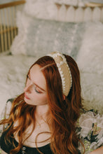 Load image into Gallery viewer, Top Knot Checker Crochet Headband