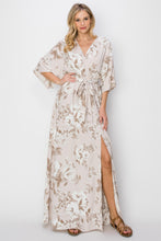 Load image into Gallery viewer, Taupe Floral Print Maxi Dress