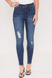 LVB Distressed Dark Wash Skinny Jeans