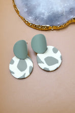 Load image into Gallery viewer, Sage &amp; Ivory Polymer Clay Earrings